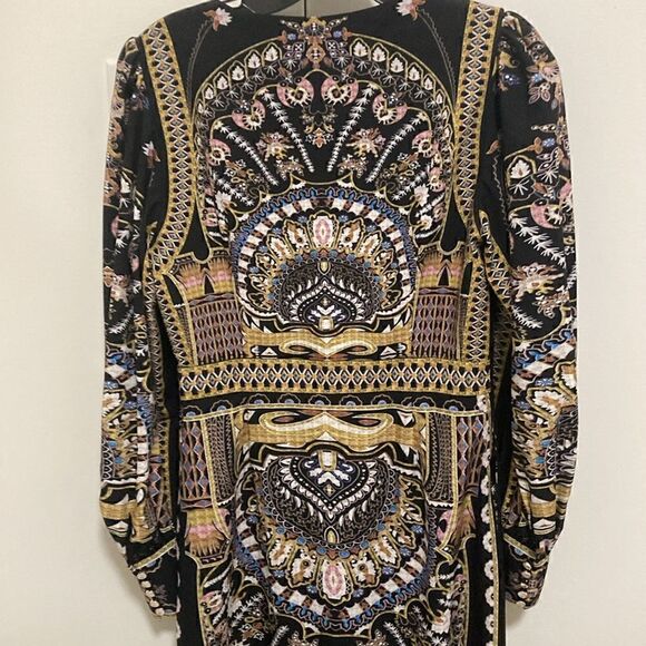 Dynasty V-Neck Maxi Dress with Long Balloon Sleeve & Side Slits. Size XS. - Picture 8 of 10